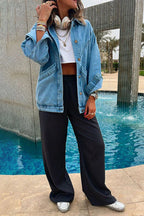 Oversized Denim Pockets Jacket