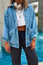 Oversized Denim Pockets Jacket